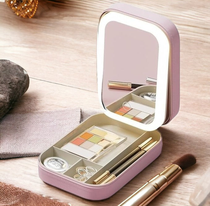 LED Mirror Makeup Storage Box