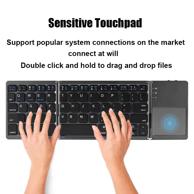 Folding Wireless Bluetooth Keyboard